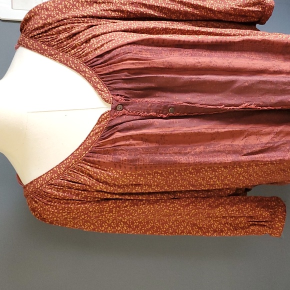 Free people brown woman's batwing button up shirt size M - Picture 2 of 7
